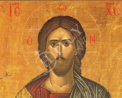 Jesus Christ icon Pantocrator, Handmade Greek Orthodox icon of our Lord, Byzantine art wall hanging on wood plaque religious icon home decor - TheHolyArt