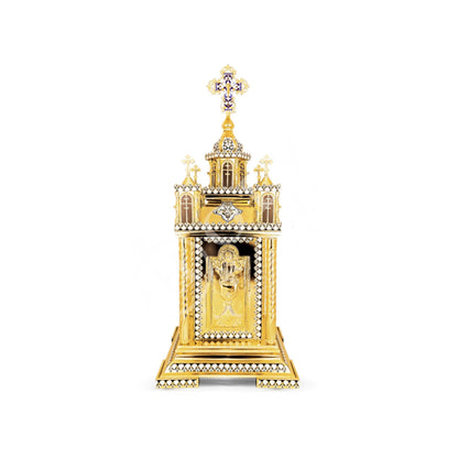 Christian Gold plated Handmade Altar Tabernacle, Orthodox Altar Church Tabernacle Monstrance Handmade Pyx Artoforio, religious gift - TheHolyArt