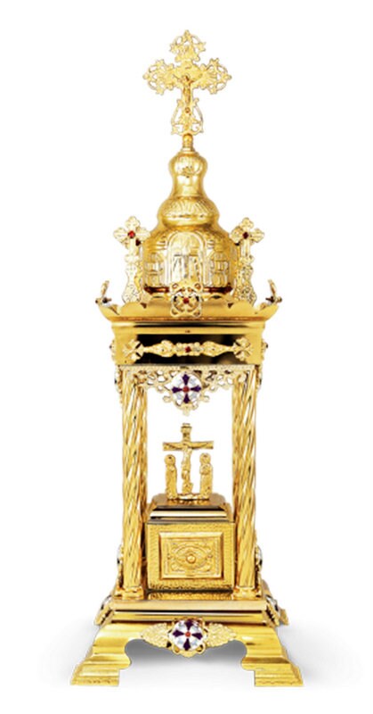 Christian Gold plated Handmade Altar Tabernacle, Orthodox Altar Church Tabernacle Monstrance Handmade Pyx Artoforio, religious gift