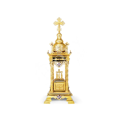 Christian Gold plated Handmade Altar Tabernacle, Orthodox Altar Church Tabernacle Monstrance Handmade Pyx Artoforio, religious gift - TheHolyArt