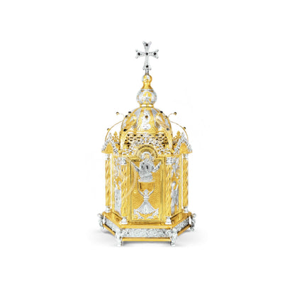 Christian Gold plated Handmade Altar Tabernacle, Orthodox Altar Church Tabernacle Monstrance Handmade Pyx Artoforio, religious gift - TheHolyArt
