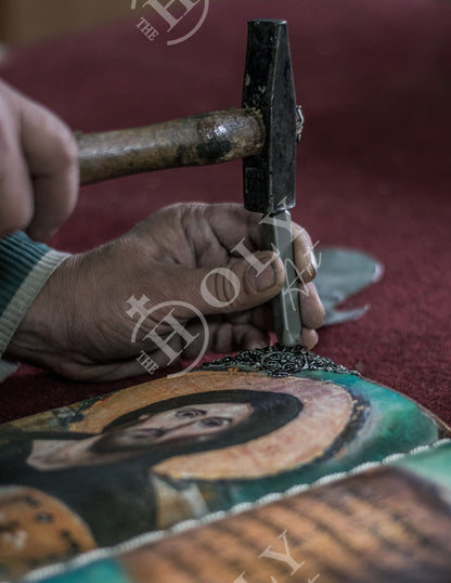Christian Gold plated Handmade Altar Tabernacle with smalt Orthodox Altar Church Tabernacle Monstrance Handmade Pyx Artoforio religious gift - TheHolyArt