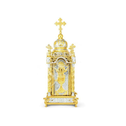 Christian Gold plated Handmade Altar Tabernacle, Orthodox Altar Church Tabernacle Monstrance Handmade Pyx Artoforio, religious gift - TheHolyArt