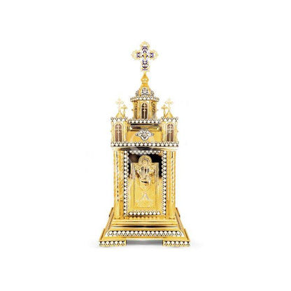 Christian Gold plated Handmade Altar Tabernacle, Orthodox Altar Church Tabernacle Monstrance Handmade Pyx Artoforio, religious gift - TheHolyArt