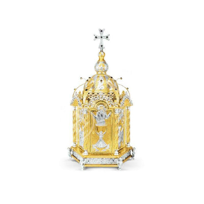Christian Gold plated Handmade Altar Tabernacle, Orthodox Altar Church Tabernacle Monstrance Handmade Pyx Artoforio, religious gift - TheHolyArt