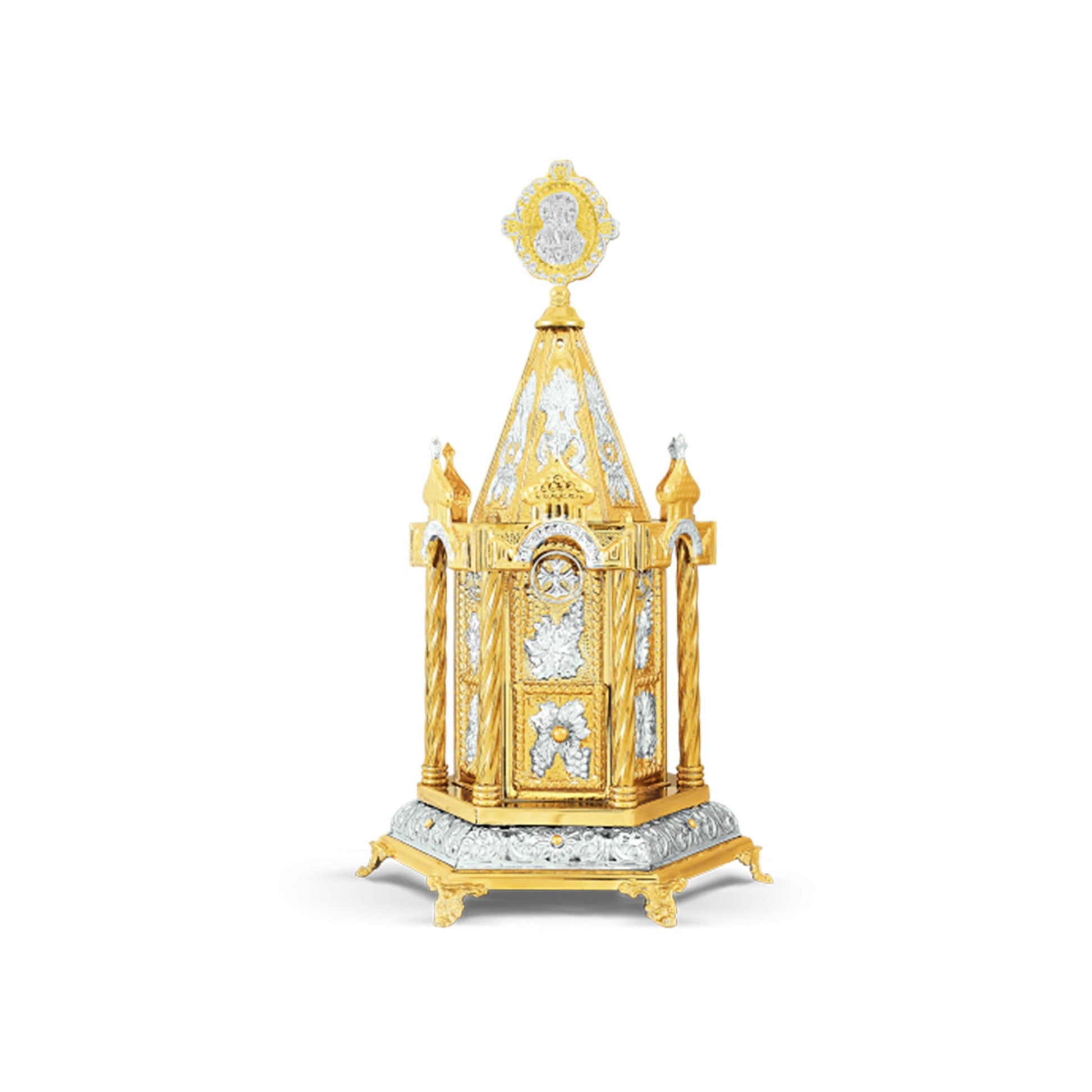 Christian Gold plated Handmade Altar Tabernacle, Orthodox Altar Church Tabernacle Monstrance Handmade Pyx Artoforio, religious gift