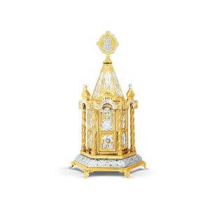 Christian Gold plated Handmade Altar Tabernacle, Orthodox Altar Church Tabernacle Monstrance Handmade Pyx Artoforio, religious gift - TheHolyArt