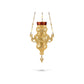 Christian Gold Plated Hanging Oil Vigil Lamp with Cross, Handmade Prayer Hanging Oil Lamp Orthodox Oil Candle with glass cup religious decor