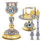 Handmade Church Altar Holy Communion Gold Plated Brass Holy Chalice Grail SET with Holy Disk Asterisk Holy Spear Holy Lavida religious gift