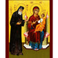 Saint Paisios of Mount Athos icon & Virgin Mary Handmade Greek Orthodox icon Athonite Byzantine art wall hanging on wood plaque gift