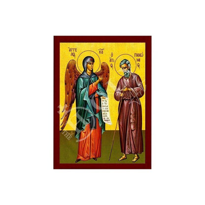 Saint Pachomius the Great icon Handmade Greek Orthodox icon St Pachomios, Byzantine art wall hanging on wood plaque, religious home decor - TheHolyArt