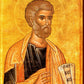Saint Peter icon The Apostle, Handmade Greek Orthodox icon Apostle Peter, Byzantine art wall hanging on wood plaque, religious home decor