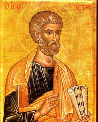 Saint Peter icon The Apostle, Handmade Greek Orthodox icon Apostle Peter, Byzantine art wall hanging on wood plaque, religious home decor - TheHolyArt