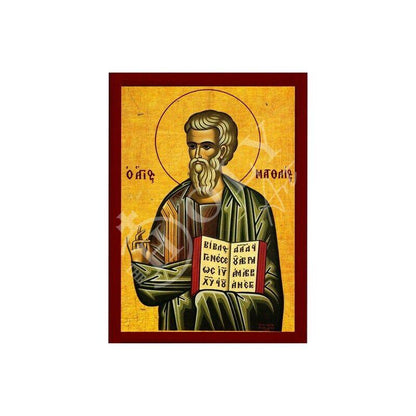 Saint Matthew the Apostle icon Handmade Greek Orthodox icon of Apostle Evangelist Matthew Byzantine art wall hanging on wood plaque gift - TheHolyArt