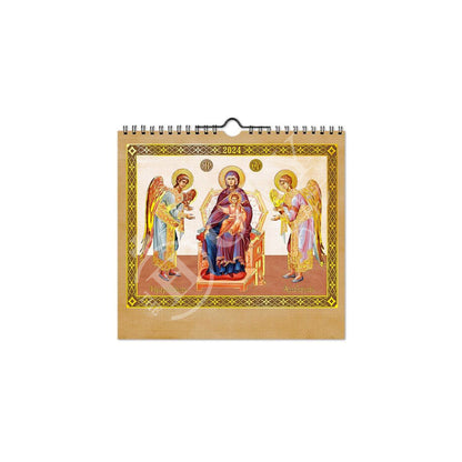2024 15-day Table & Wall Calendar Jesus Christ, Orthodox Greek Calendar with daily Feast days of Saints Synaxari religious gift home decor - TheHolyArt