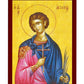 Saint Asterios icon, Handmade Greek Orthodox icon of St Asterius, Byzantine art wall hanging icon on wood plaque, religious decor