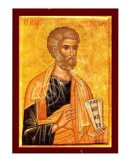 Saint Peter icon The Apostle, Handmade Greek Orthodox icon Apostle Peter, Byzantine art wall hanging on wood plaque, religious home decor - TheHolyArt