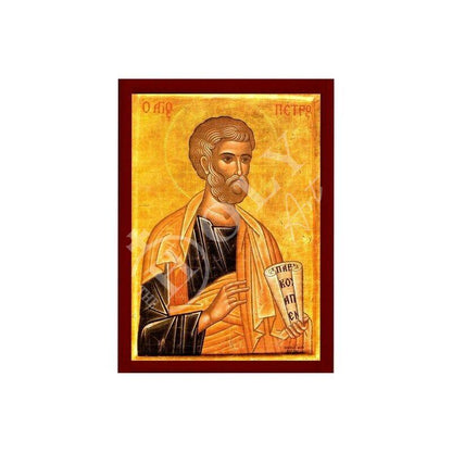 Saint Peter icon The Apostle, Handmade Greek Orthodox icon Apostle Peter, Byzantine art wall hanging on wood plaque, religious home decor - TheHolyArt