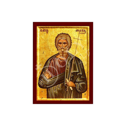 Saint Andrew icon the Apostle, Handmade Greek Orthodox icon of St Andrew, Byzantine art wall hanging wood plaque, religious gift - TheHolyArt