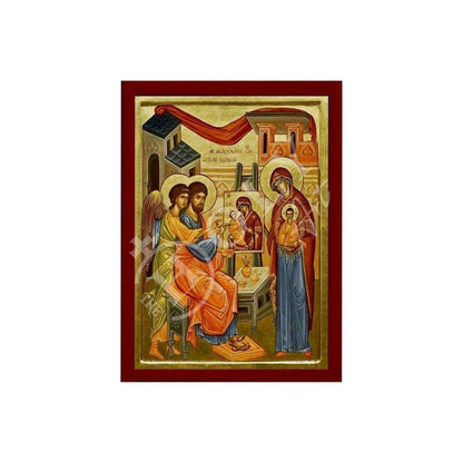 Apostle Saint Luke Painting Virgin Mary Handmade Greek Orthodox icon The Restoration of Holy icons Byzantine art wall hanging wood plaque - TheHolyArt