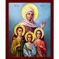 Saint Sophia icon, Orthodox icon St Sofia the Martyr, Greek Handmade Byzantine art wall hanging of Hagia Sophia wood plaque, religious decor