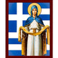 Virgin Mary icon Panagia Protector of Greece, Handmade Greek Orthodox Icon, Mother of God Byzantine art, Theotokos wall hanging wood plaque