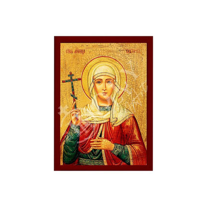 Saint Victoria icon, Handmade Greek Orthodox icon St Victoria, Byzantine art wall hanging on wood plaque icon, religious decor - TheHolyArt